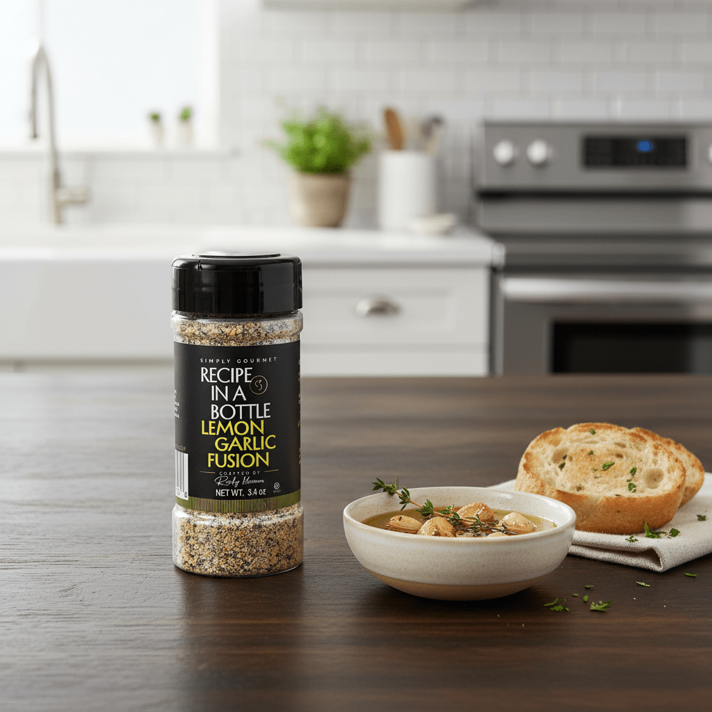 Lemon Garlic Fusion Seasoning - Recipe in a Bottle - Spice Rub - Simply Gourmet