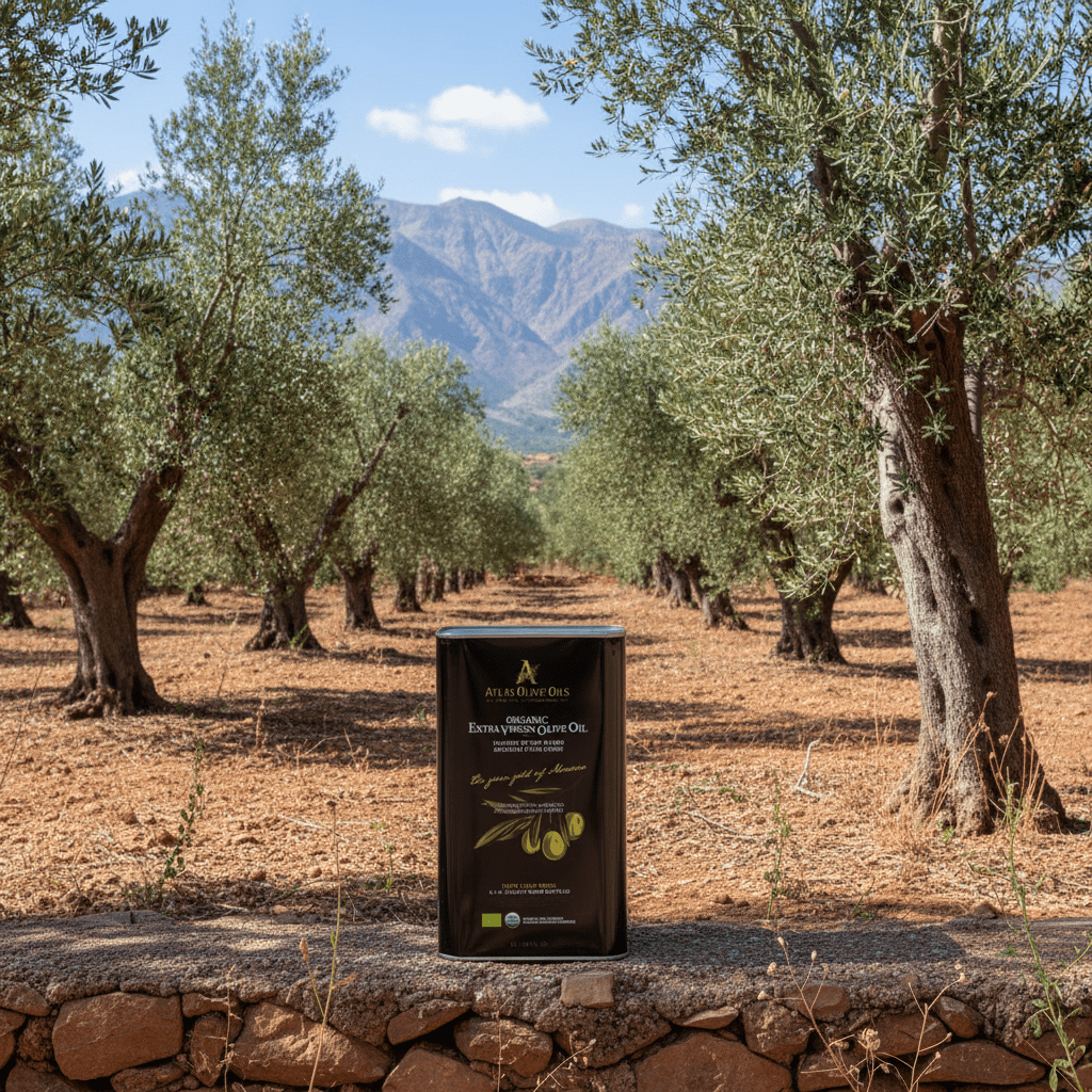 Atlas Olive Oil 3 Liter Metal Tin - Premium, Extra Virgin, and Cold Pressed - Olive Oil - Simply Gourmet