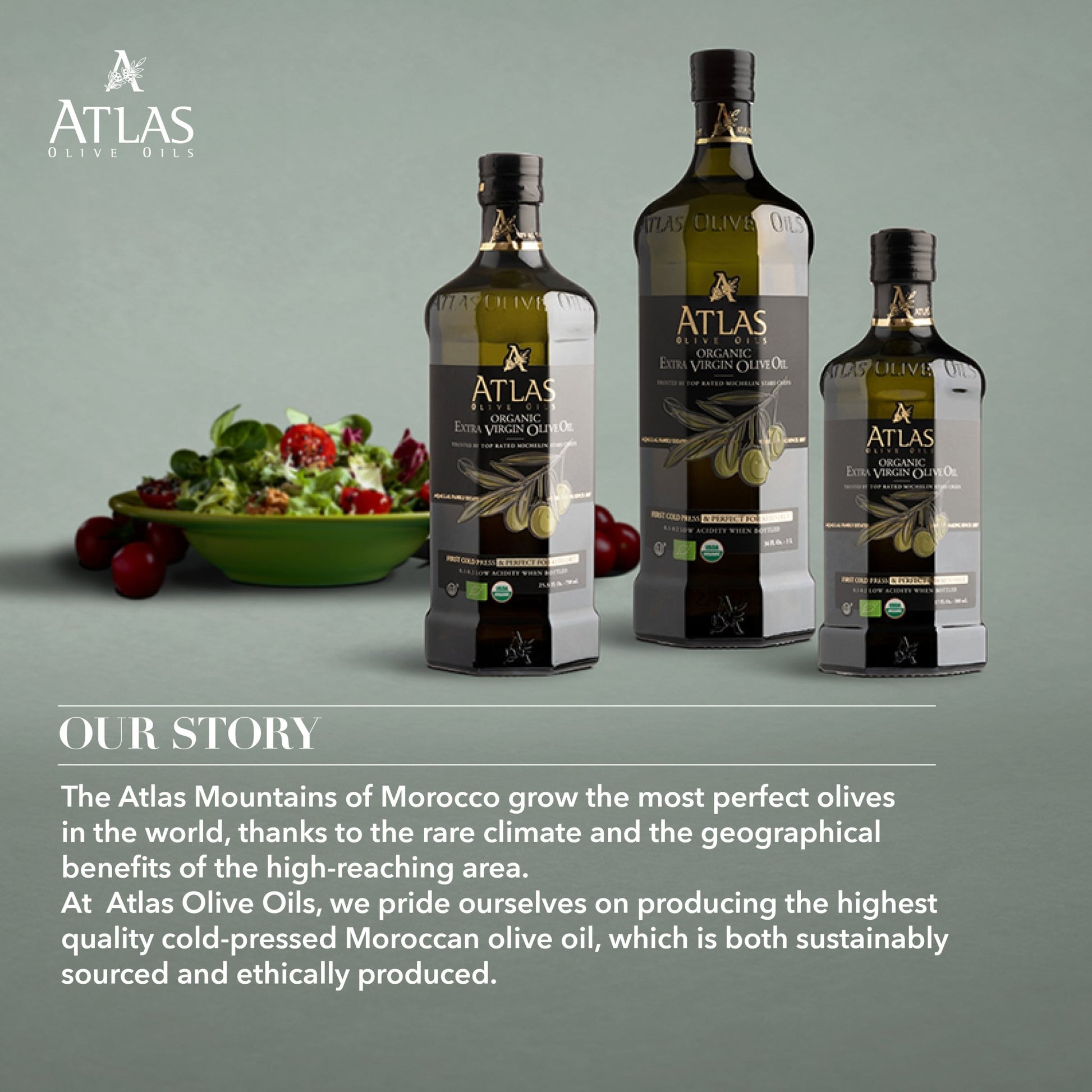 Atlas Olive Oil 3 Liter Metal Tin - Premium, Extra Virgin, and Cold Pressed - Olive Oil - Simply Gourmet