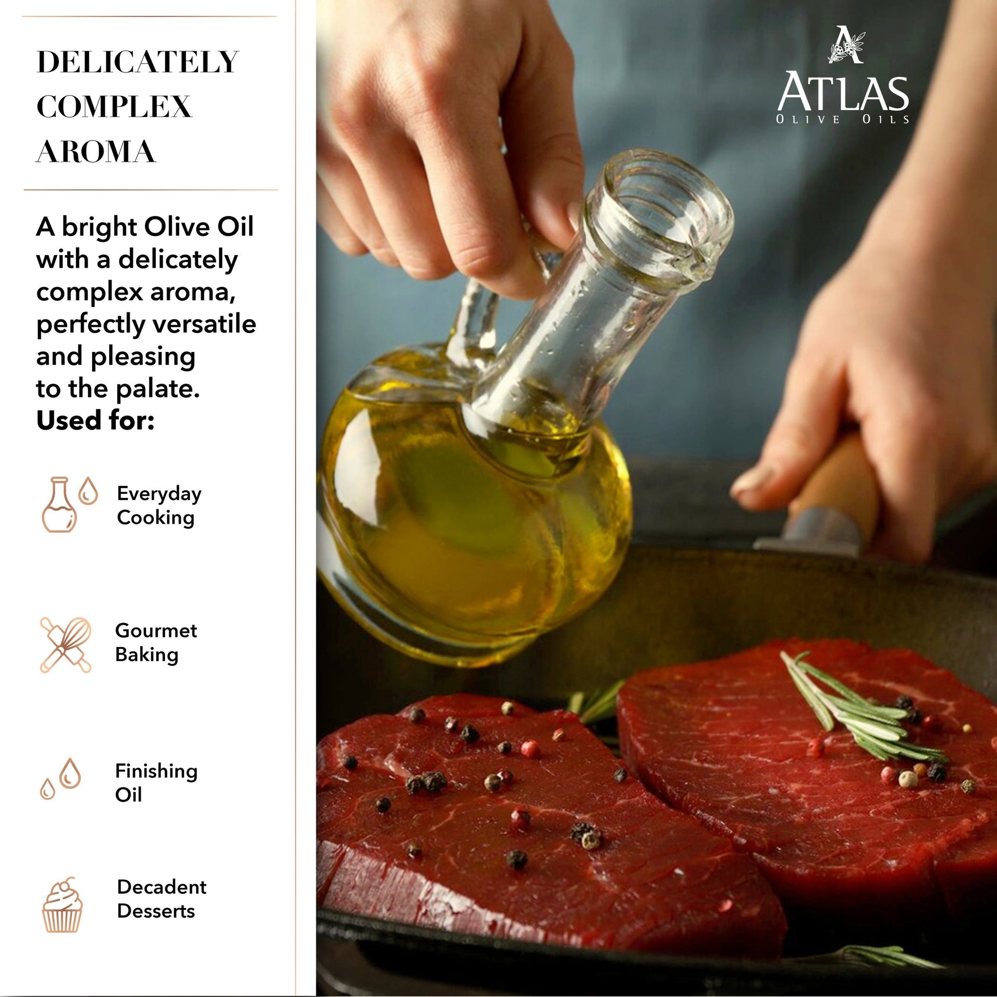 Atlas Olive Oil 3 Liter Metal Tin - Premium, Extra Virgin, and Cold Pressed - Olive Oil - Simply Gourmet