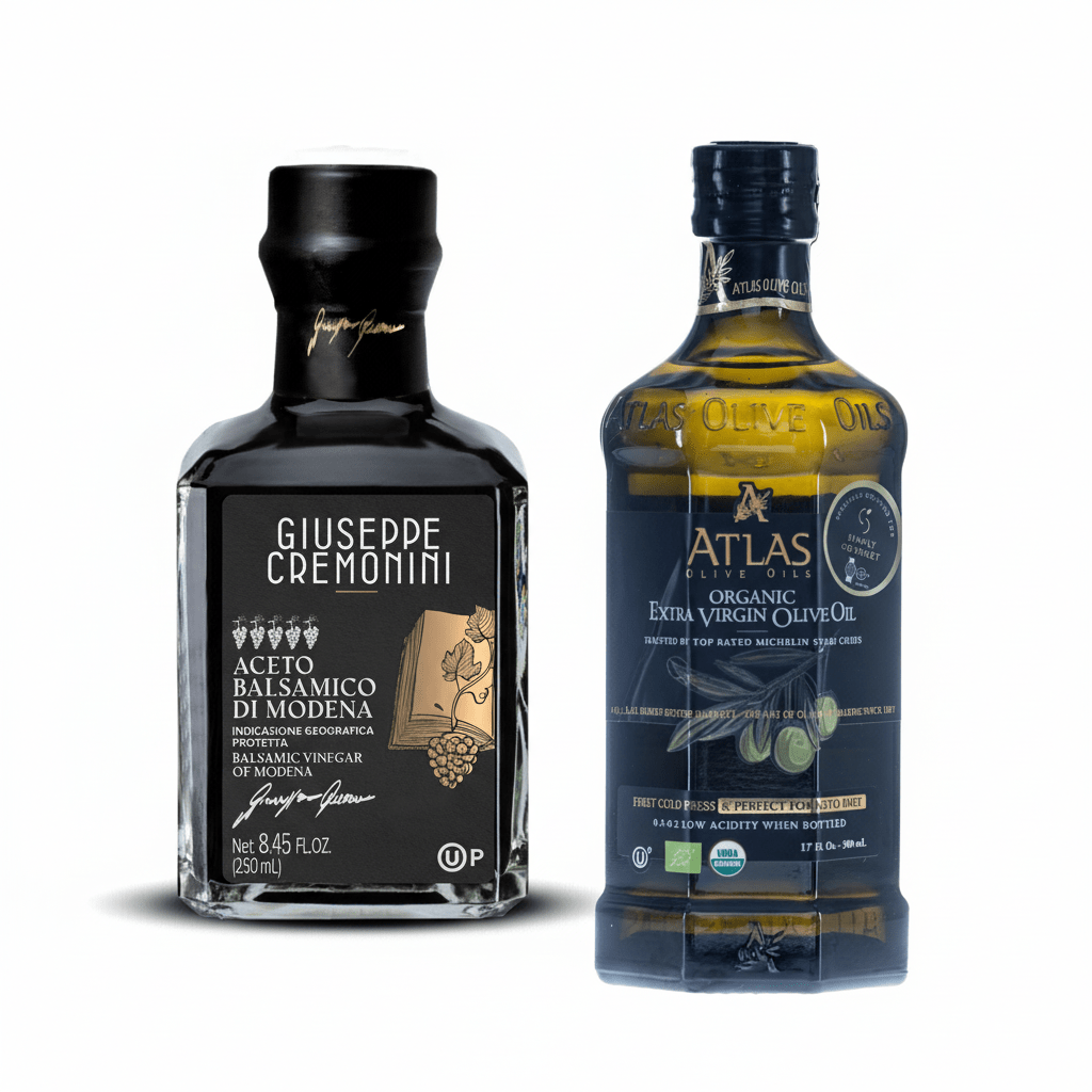 Atlas olive oil and Giuseppe Cremonini Balsamic Vinegar - Simply Gourmet