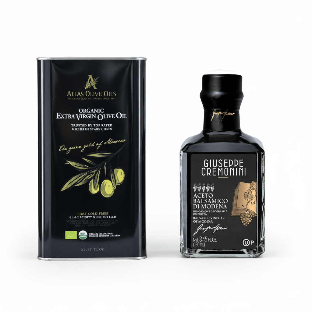 Atlas olive oil and Giuseppe Cremonini Balsamic Vinegar - Simply Gourmet