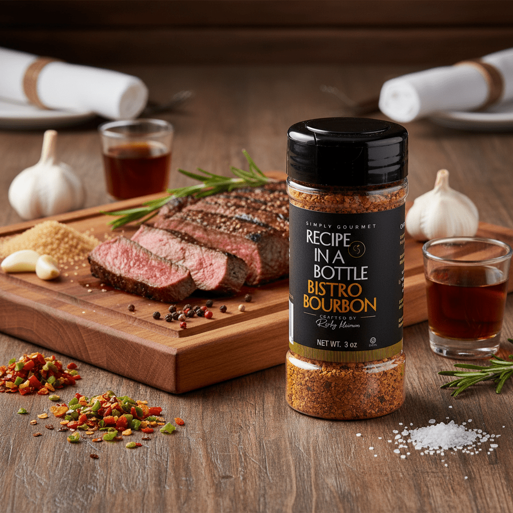 Bistro Bourbon Seasoning - Recipe in a Bottle - Spice Rub - Simply Gourmet