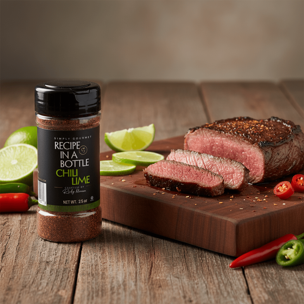 Chili Lime Seasoning - Recipe in a Bottle - Spice Rub - Simply Gourmet