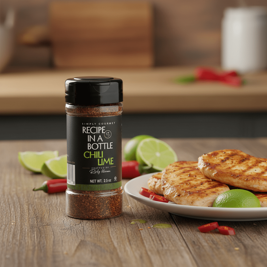 Chili Lime Seasoning - Recipe in a Bottle - Spice Rub - Simply Gourmet