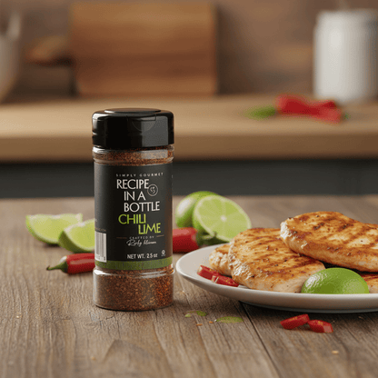 Chili Lime Seasoning - Recipe in a Bottle - Spice Rub - Simply Gourmet