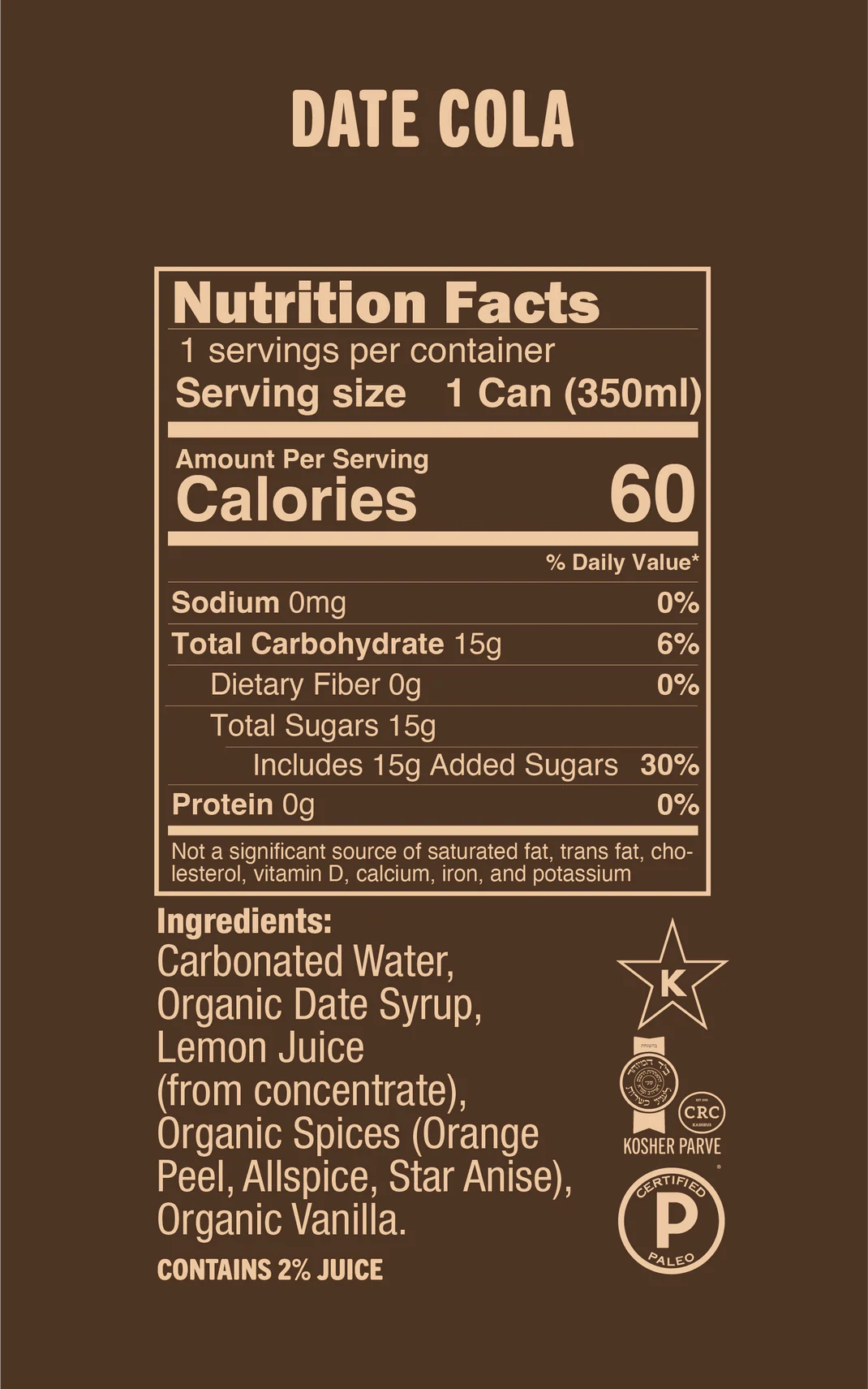 Fresh Fizz - Date Cola - Soda - Simply Gourmet