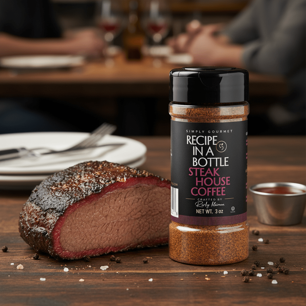 Steak House Coffee Seasoning - Recipe in a Bottle - Spice Rub - Simply Gourmet